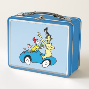 Dr. Seuss Green Eggs and Ham Characters in Car Metal Lunch Box