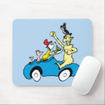 Dr. Seuss Green Eggs and Ham Characters in Car Mouse Pad<br><div class="desc">This officially licensed Dr. Seuss merchandise features a classic illustration from the beloved book, Green Eggs and Ham. The design showcases the persistent Sam-I-Am offering his famous green eggs and ham on a platter to the frustrated Guy-Am-I. They are depicted riding together in a whimsical car, accompanied by a small...</div>
