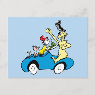 Dr. Seuss Green Eggs and Ham Characters in Car Postcard