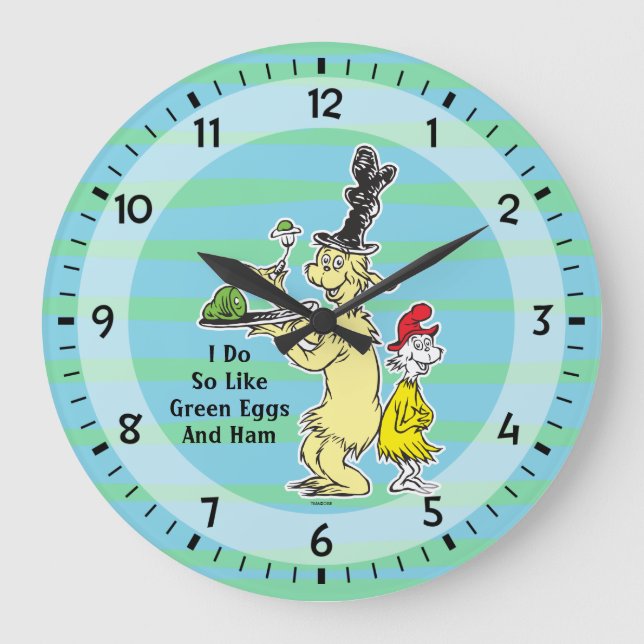 Dr. Seuss | Green Eggs and Ham | Friend & Sam-I-Am Large Clock (Front)
