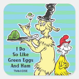 Dr. Seuss   Green Eggs and Ham   Friend & Sam-I-Am Square Sticker