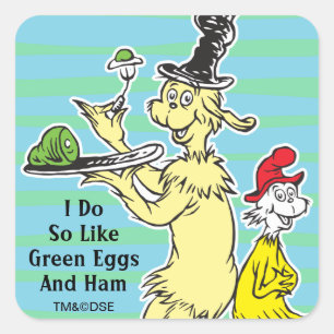 Dr. Seuss   Green Eggs and Ham   Friend & Sam-I-Am Square Sticker
