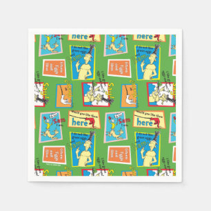 Dr. Seuss Green Eggs and Ham Story Quotes Napkin