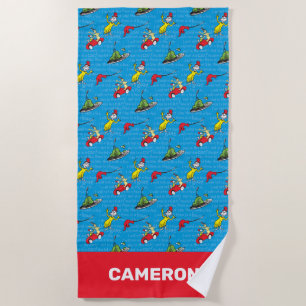 Dr. Seuss   Green Eggs And Ham Storybook Pattern Beach Towel