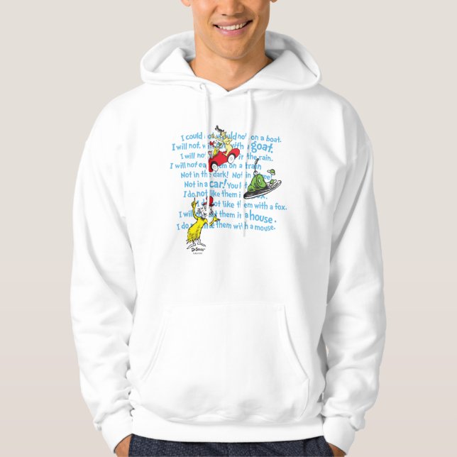 Dr. Seuss | Green Eggs And Ham Storybook Pattern Hoodie (Front)