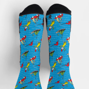 Dr. Seuss   Green Eggs And Ham Storybook Pattern Socks