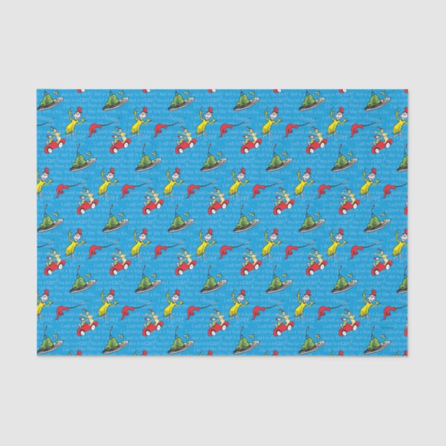 Dr. Seuss | Green Eggs And Ham Storybook Pattern Tissue Paper (Front)