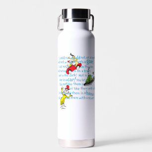 Dr. Seuss   Green Eggs And Ham Storybook Pattern Water Bottle