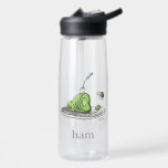 Dr. Seuss | Green Eggs and Ham Water Bottle<br><div class="desc">This officially licensed Dr. Seuss design features a fun, classic illustration of the iconic green eggs and ham on a platter. The artwork highlights the famous green ham with a fork resting inside, alongside the bouncing green eggs, and is finished with the simple word "ham" and the authentic Dr. Seuss...</div>