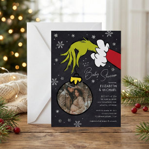 Dr. Seuss   Grinch Chalkboard Baby Shower Invitation