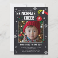 Dr. Seuss | Grinch Chalkboard Photo Birthday