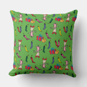 Dr. Seuss   Grinch   Cindy-Lou Who Pattern Throw Pillow