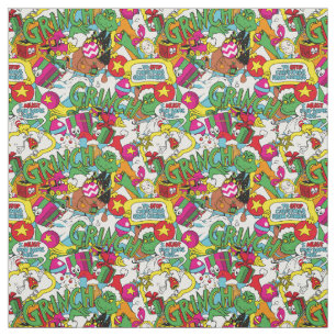 Dr. Seuss   Grinch Colourful Pattern Fabric