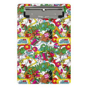 Dr. Seuss Grinch Colourful Pattern Mini Clipboard