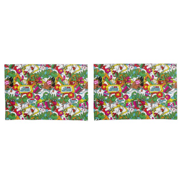 Dr. Seuss | Grinch Colourful Pattern Pillowcase (Front-Set)