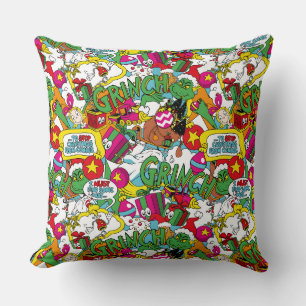 Dr. Seuss   Grinch Colourful Pattern Throw Pillow