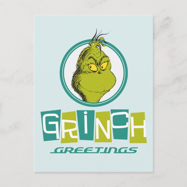 Dr. Seuss | Grinch Greetings Postcard (Front)