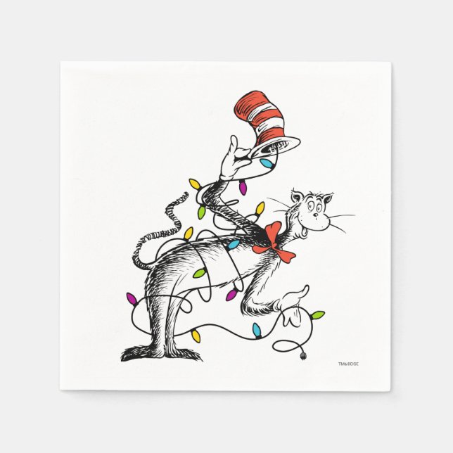 Dr. Seuss | Grinch | Mischievous Cat in the Ha Napkin (Front)