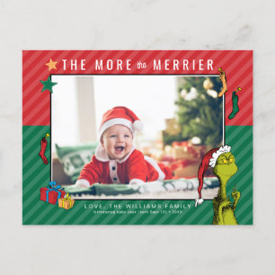 Dr. Seuss   Grinch New Baby Photo Holiday Postcard