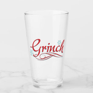 Dr. Seuss   Grinch - Red and Blue Script Glass