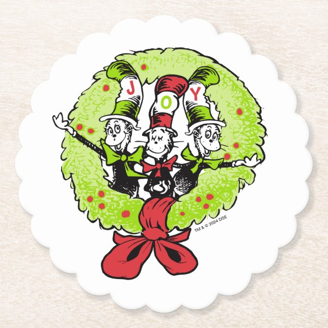 Dr. Seuss | Grinch | Who-ville Christmas Joy Paper Coaster (Front)