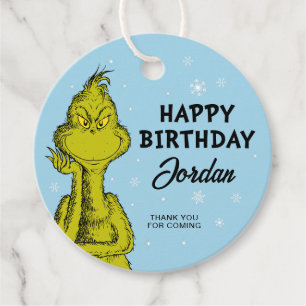 Dr. Seuss   Grinch Winter Birthday Favour Favour Tags