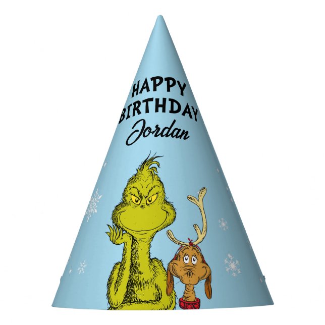 Dr. Seuss | Grinch Winter Birthday Party Hat (Front)