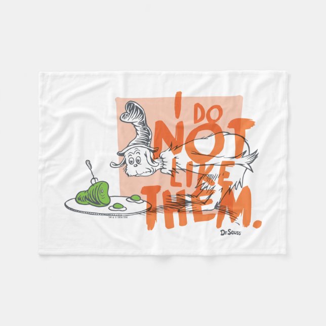 Dr. Seuss Guy-Am-I "I Do Not Like Them" Fleece Blanket (Front (Horizontal))