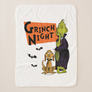 Dr. Seuss   Hallowen Grinch Night Graphic Sherpa Blanket