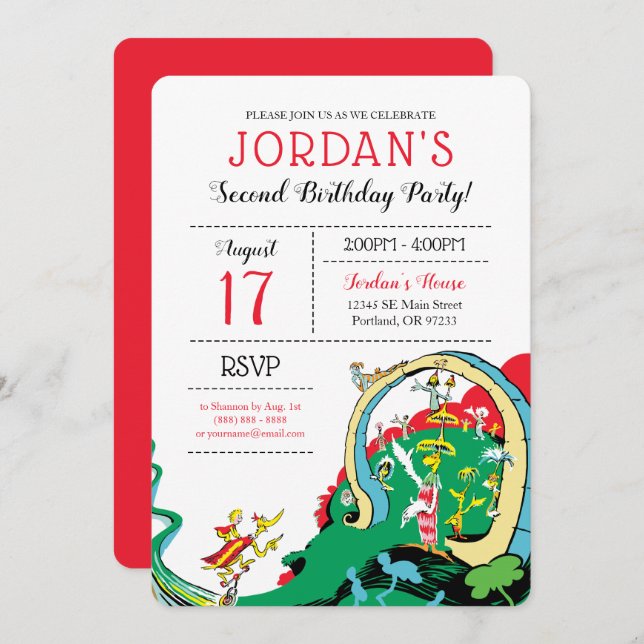 Dr. Seuss | Happy Birthday to You Invitation (Front/Back)