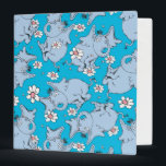 Dr. Seuss Horton Hears a Who Binder<br><div class="desc">This pattern design features characters from the classic Dr. Seuss story, Horton Hears a Who!. Multiple illustrations of Horton the elephant are scattered across a solid cyan blue background. He is depicted alongside numerous white and pink daisies. The style utilizes the signature sketchy, hand-drawn lines associated with Dr. Seuss illustrations....</div>