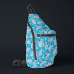 Dr. Seuss Horton Hears a Who Sling Bag<br><div class="desc">This pattern design features characters from the classic Dr. Seuss story, Horton Hears a Who!. Multiple illustrations of Horton the elephant are scattered across a solid cyan blue background. He is depicted alongside numerous white and pink daisies. The style utilizes the signature sketchy, hand-drawn lines associated with Dr. Seuss illustrations....</div>