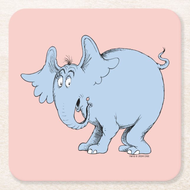 Dr. Seuss | Horton Hears Whos Square Paper Coaster (Front)