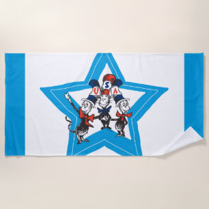 Dr. Seuss   Little Cats USA Hats Graphic Beach Towel