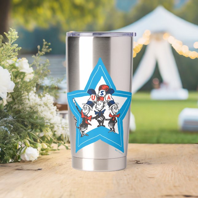 Dr. Seuss | Little Cats USA Hats Graphic Insulated Tumbler (Wedding)