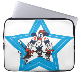Dr. Seuss Little Cats USA Hats Graphic Laptop Sleeve