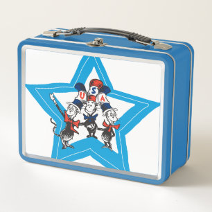 Dr. Seuss   Little Cats USA Hats Graphic Metal Lunch Box