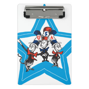 Dr. Seuss   Little Cats USA Hats Graphic Mini Clipboard