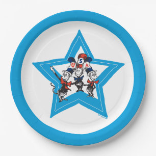 Dr. Seuss Little Cats USA Hats Graphic Paper Plate
