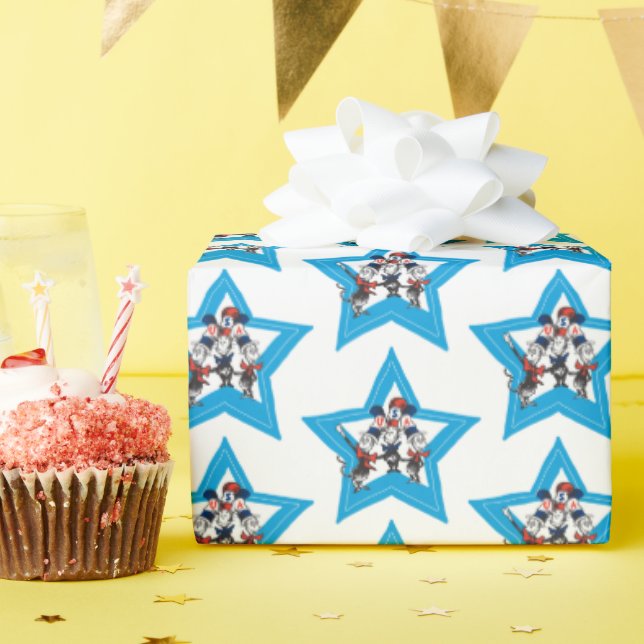 Dr. Seuss | Little Cats USA Hats Graphic Wrapping Paper (Birthday Party)