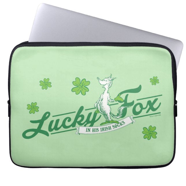 Dr. Seuss | Lucky Fox In His Irish Socks Laptop Sleeve (Front)