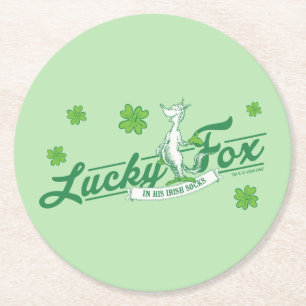 Dr. Seuss Lucky Fox In His Irish Socks Round Paper Coaster