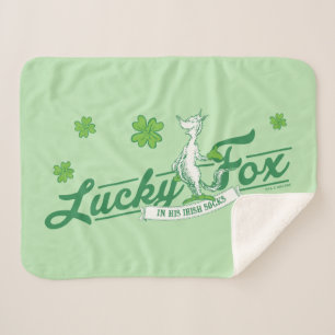 Dr. Seuss   Lucky Fox In His Irish Socks Sherpa Blanket