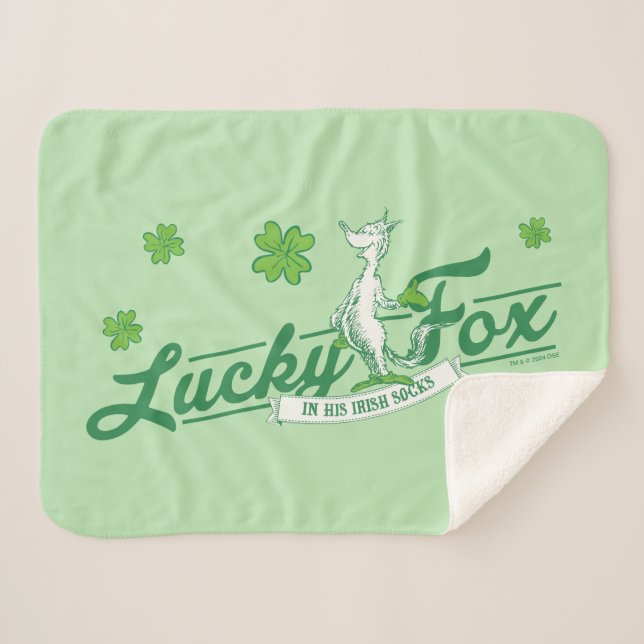 Dr. Seuss | Lucky Fox In His Irish Socks Sherpa Blanket (Front (Horizontal))