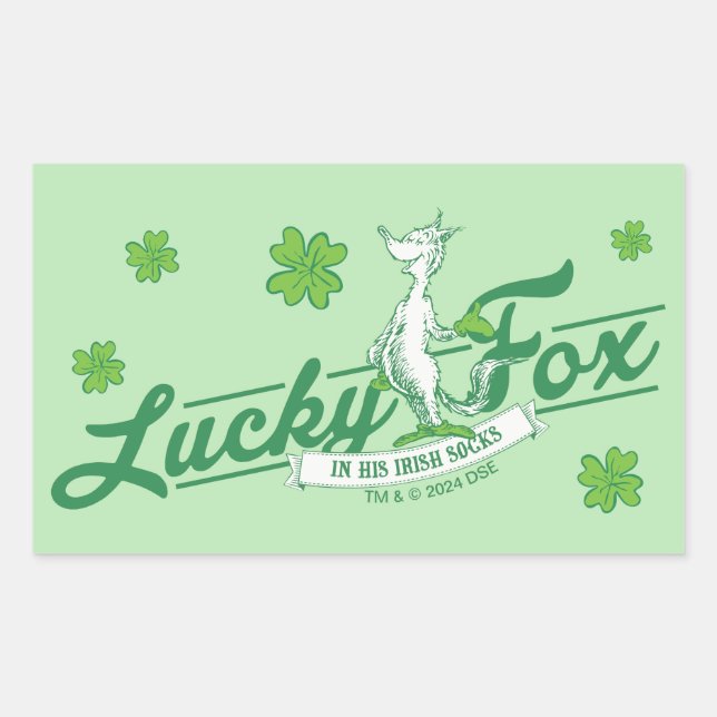 Dr. Seuss | Lucky Fox In His Irish Socks Sticker (Front)