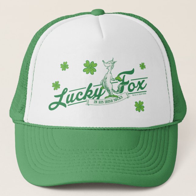 Dr. Seuss | Lucky Fox In His Irish Socks Trucker Hat (Front)