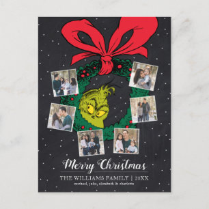 Dr. Seuss Merry Christmas Family Photo Holiday Postcard