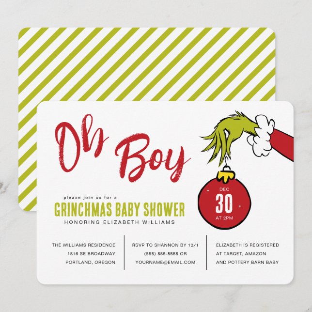 Dr. Seuss | Oh Boy Grinch Baby Shower (Front/Back)