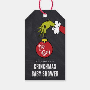 Dr. Seuss   Oh Boy Grinch Baby Shower Favour Tag