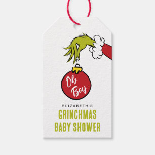 Dr. Seuss   Oh Boy Grinch Baby Shower Favour Tag